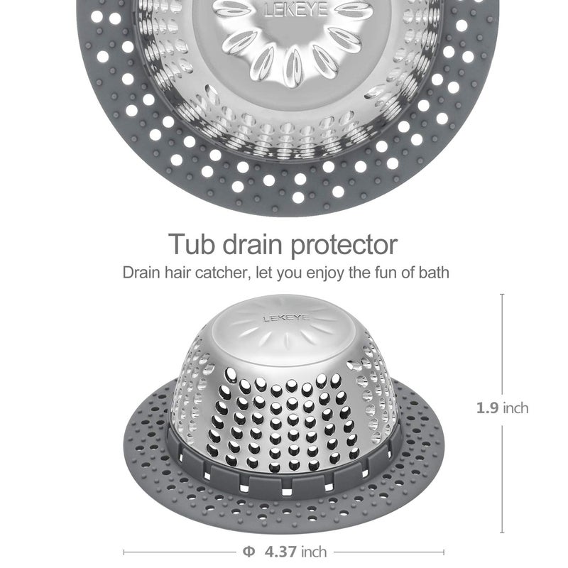 LEKEYE Drain Hair Catcher/Bathtub Drain Cover/Drain Protector for Pop-Up & Regular Drains(Patented Product) - Image 3